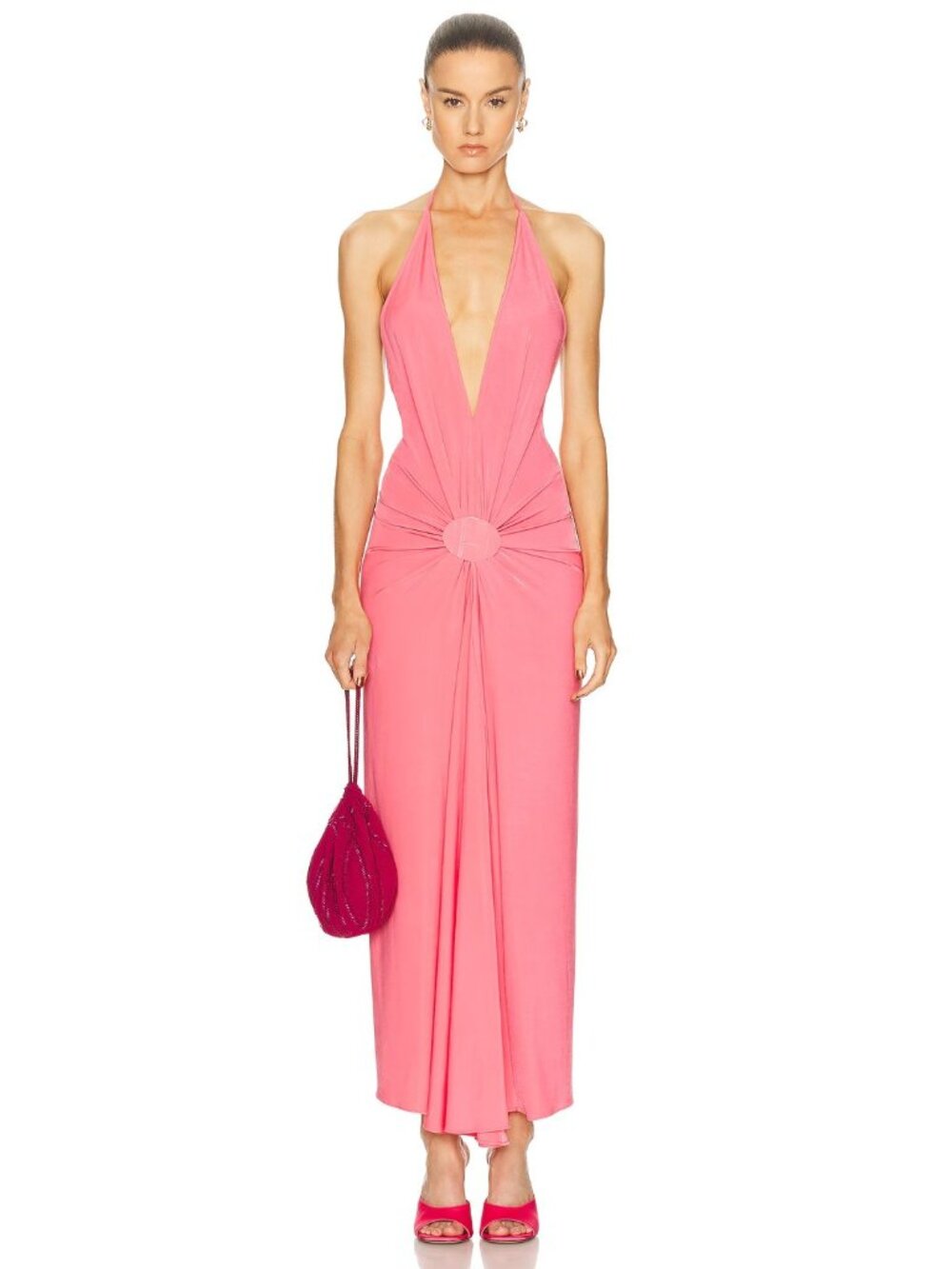 SILVIA TCHERASSI Veracruz Dress in Hot Pink
